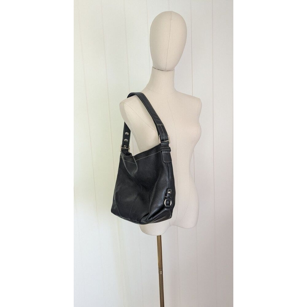 Coach | Bags | Coach F564 Black Pebbled Leather Hobo Duffle 